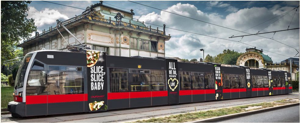 Vapiano – Slice Slice Baby, Straßenbahn-Branding