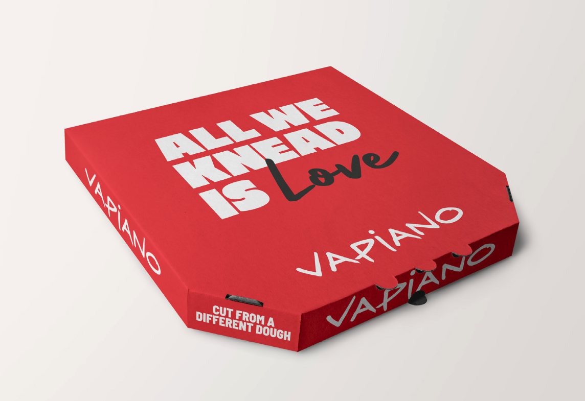 Vapiano – All we knead is love, Pizzabox