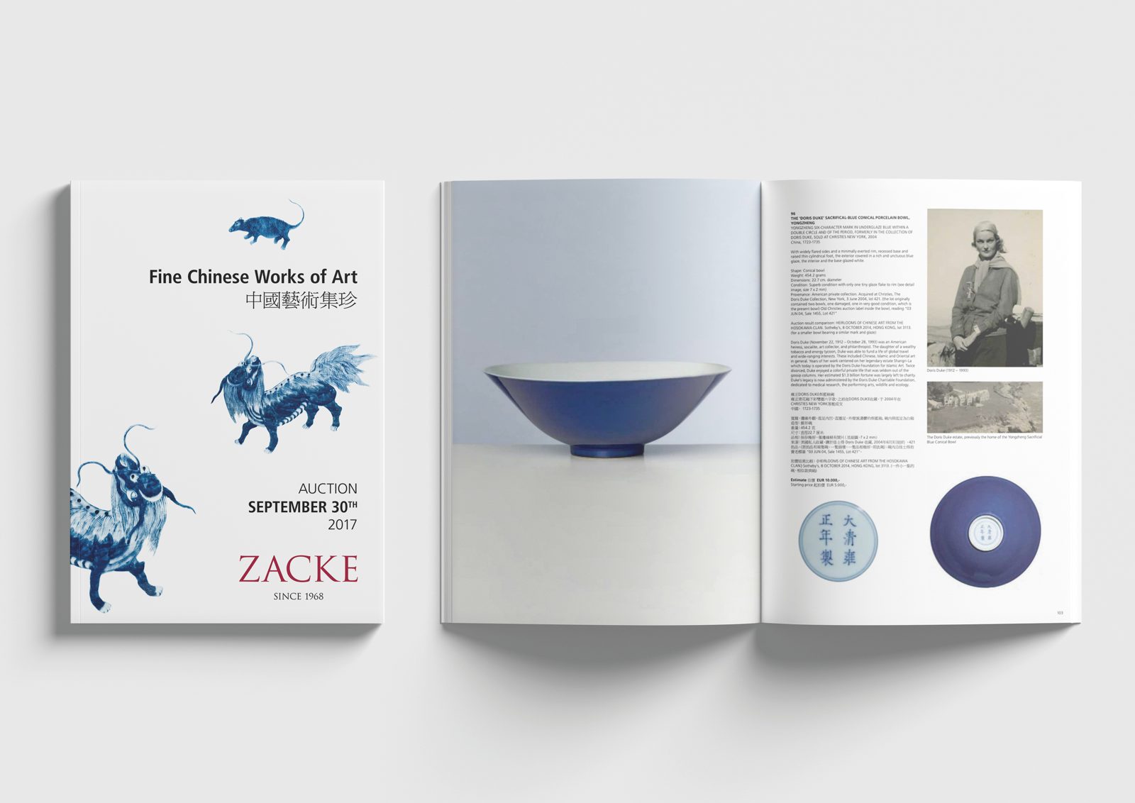 Galerie Zacke – catalog covers, Fine Chinese Works of Art